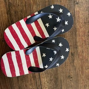 American flag toddler flip flops